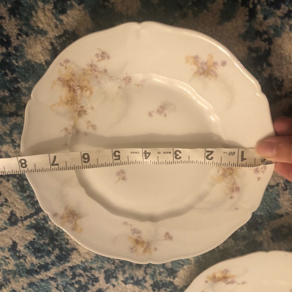 Haviland Limoges Made in France Gold Purple 8 Inch Plates
